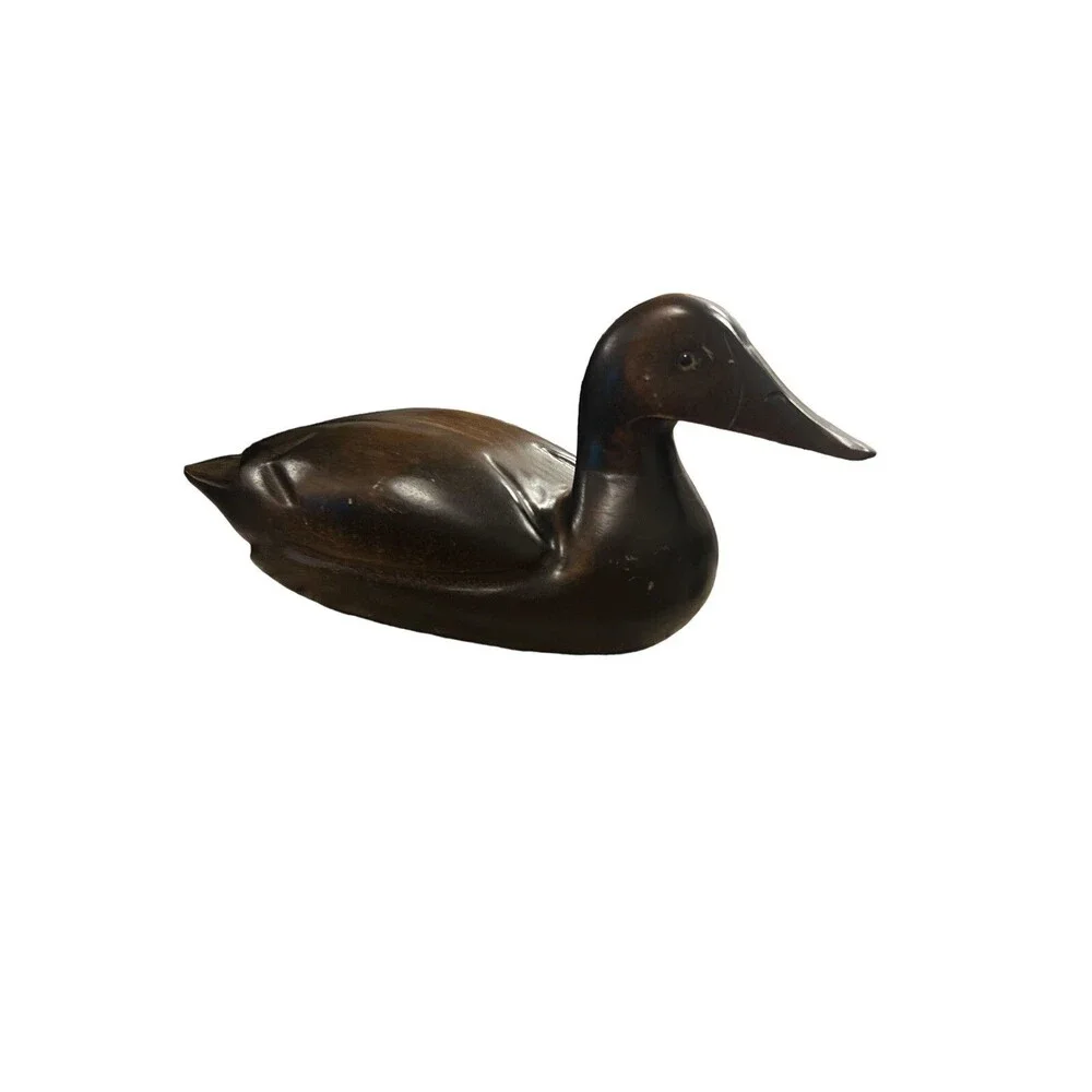 Unbranded Wooden Duck‎ Decoy Unisex OS Brown Good Hand Carved Rustic Folk Art